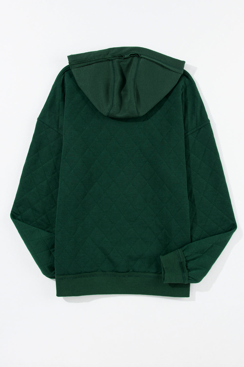 Sudadera de costura de costura expuesta de mosaico acolchado verde azulado