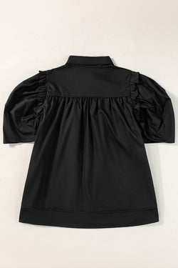 Black -free shirt with puffy sleeves