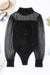 Black body in ribbed velvet with long sleeves *