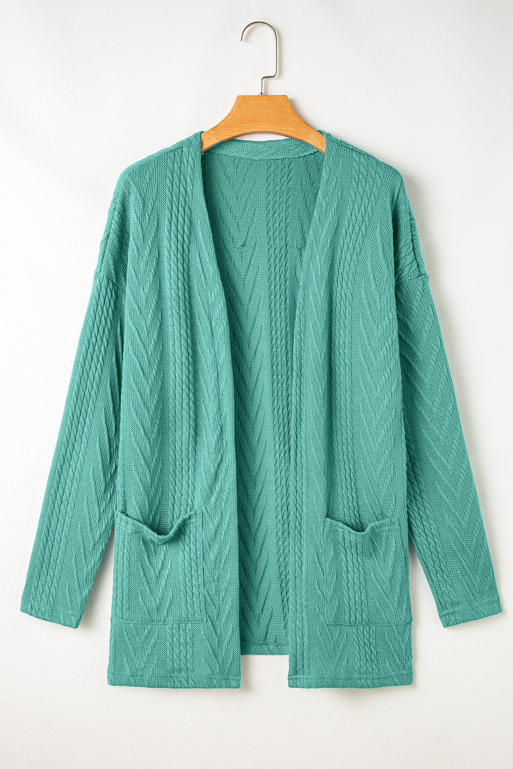 Canton - Cardigan texturé uni ouvert sur le devant avec poche-A WOMAN WE LOVE
