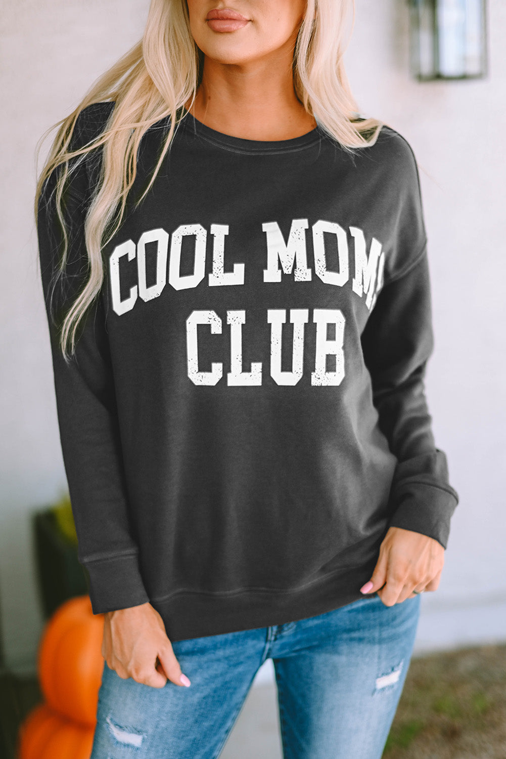 Grau Cool Moms Club Drop Schulter -Sweatshirt