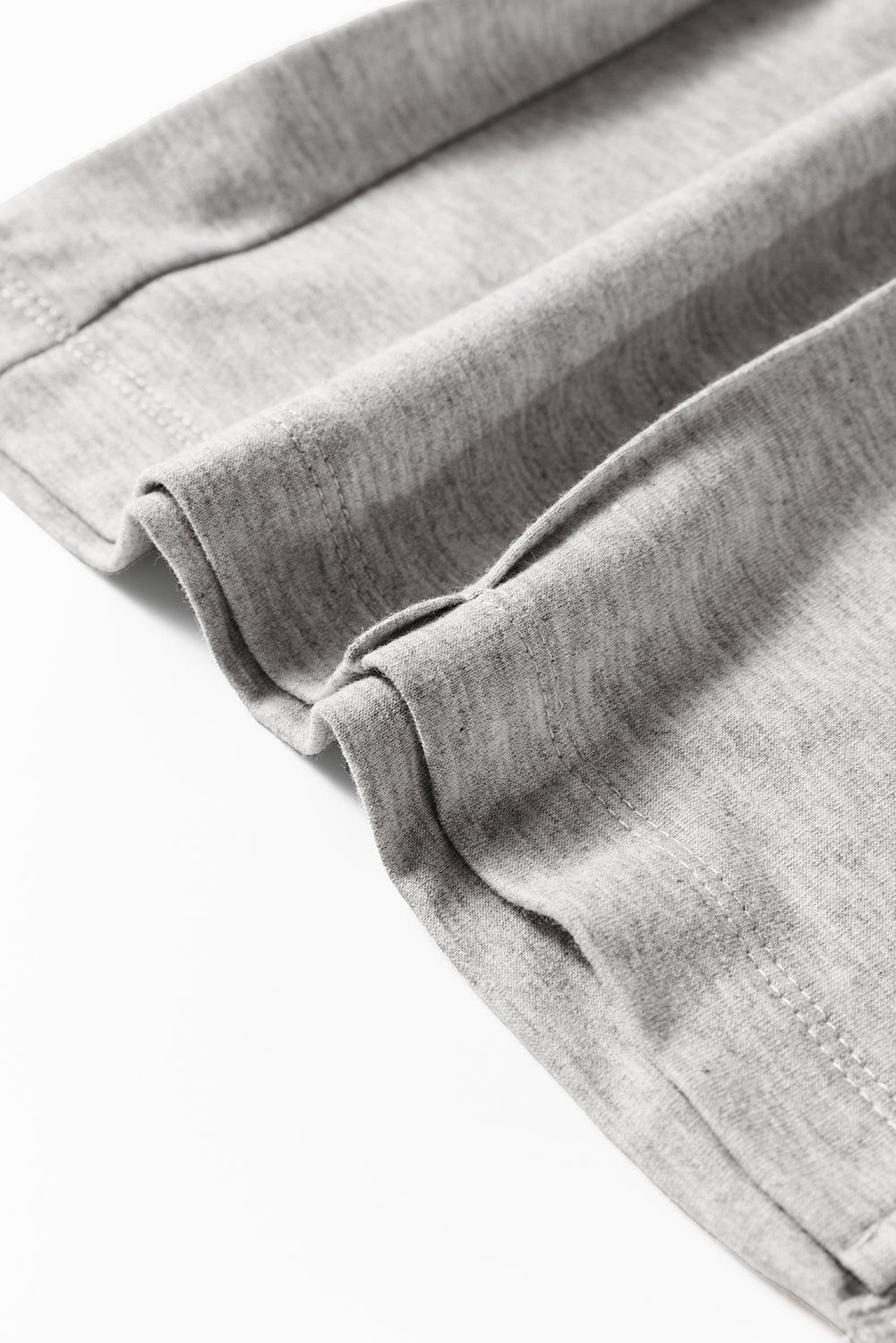 Pantalones casuales de punto de punto ancho de la pierna ancha de costura ancha gris medio