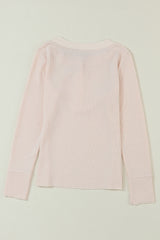 Haut Henley Texturated in Beige Waddow Knife