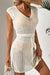 Robe de plage beige en tricot ouvert *