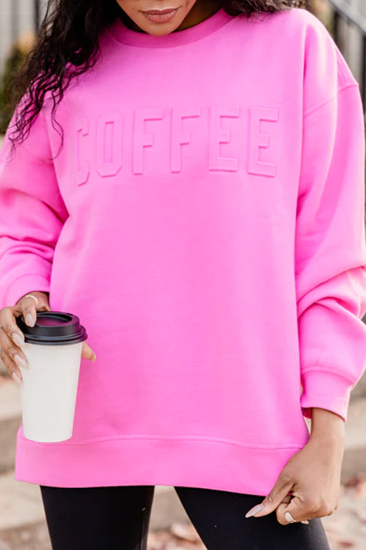 Bonbon Kaffeebrief geprägtes Freizeit -Sweatshirt geprägt