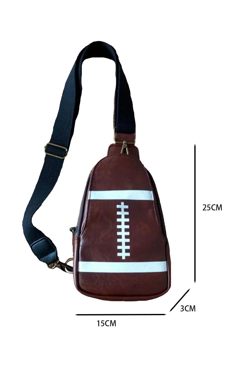 Brown Rugby PU Mini Crossbody Tasche