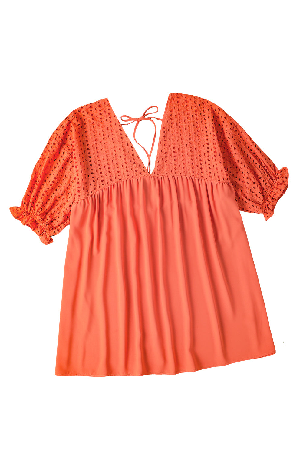 Carrot Plus Size Eyelet Contrast Bodice Babydoll Dress