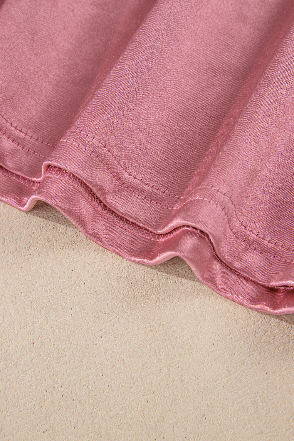 Pink loose cutting t-shirt with chest pocket