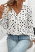 White polling blouse and buttoned print *