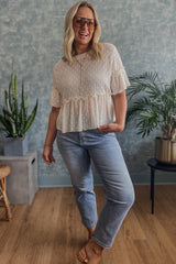 Chemisier beige à manches courtes *-A WOMAN WE LOVE