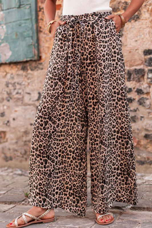 Pantalones anchos de leopardo boho de Desert Palm