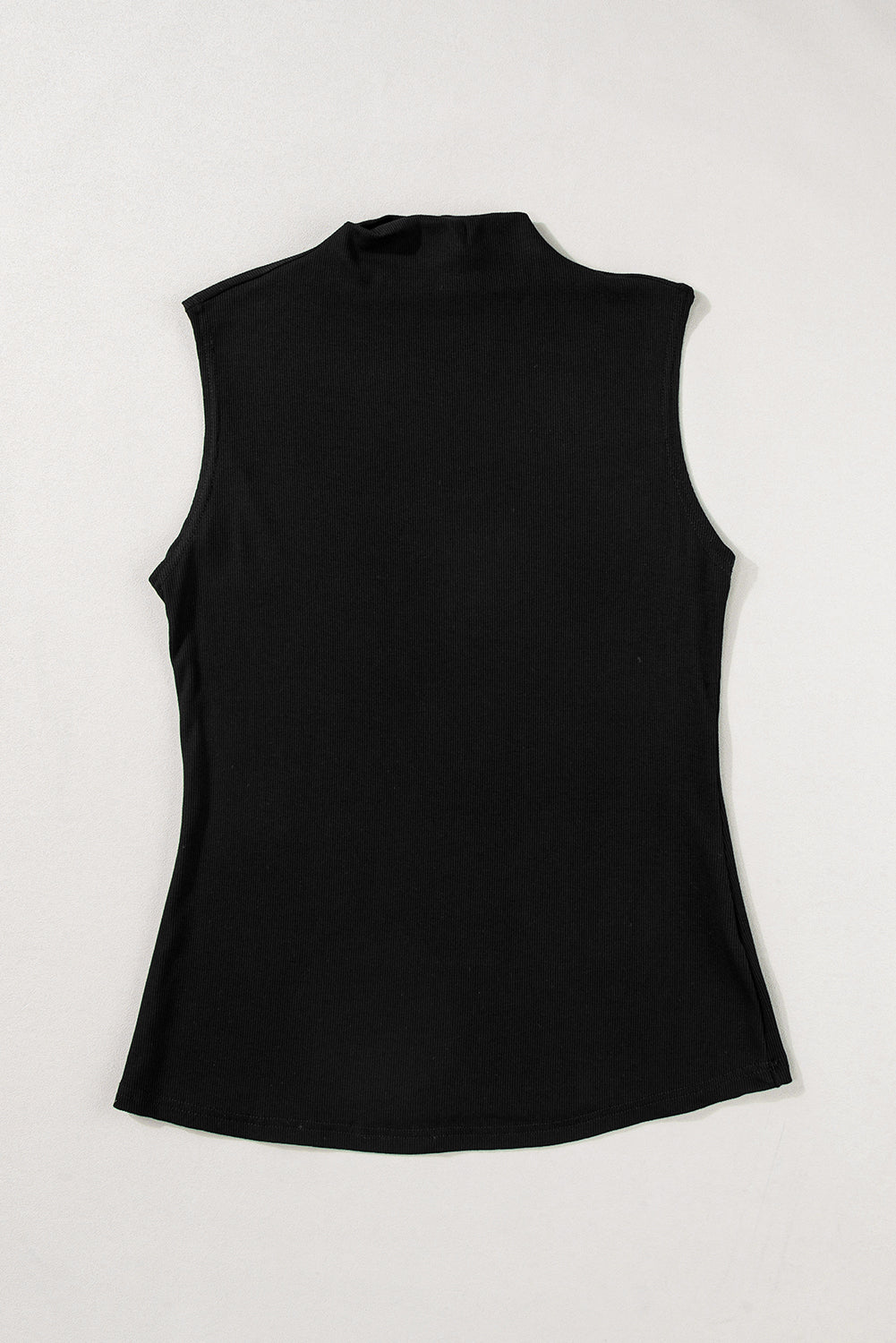 Black Solid Mock Neck Tank Toquera