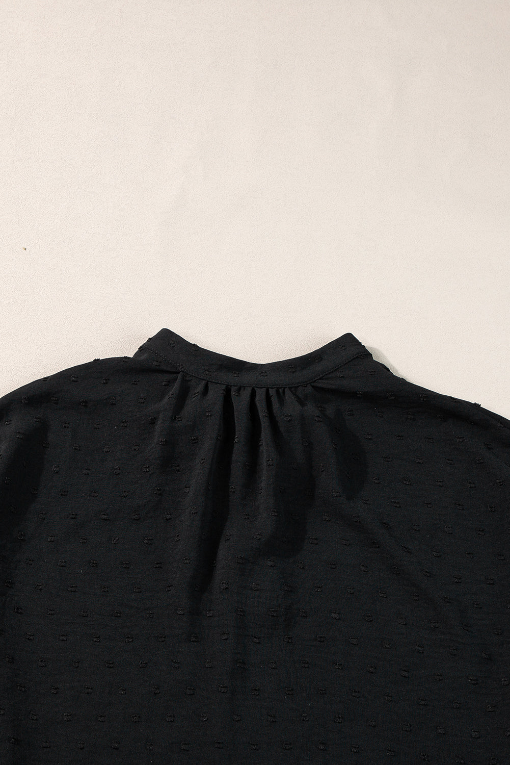 Blouse de manche de batwing swiss à point noir noir