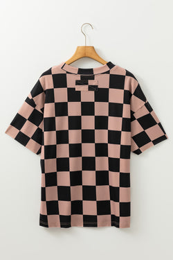 Camiseta de distrito Checkmate Boyfriend Beige Light