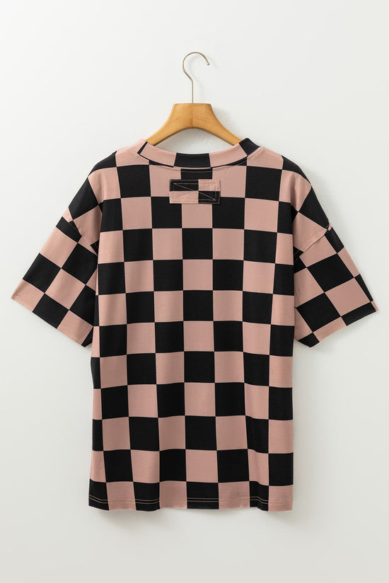 Camiseta de distrito Checkmate Boyfriend Beige Light