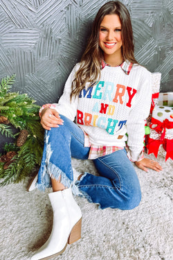 Sweat-shirt blanc en tricot torsadé Merry And Bright *