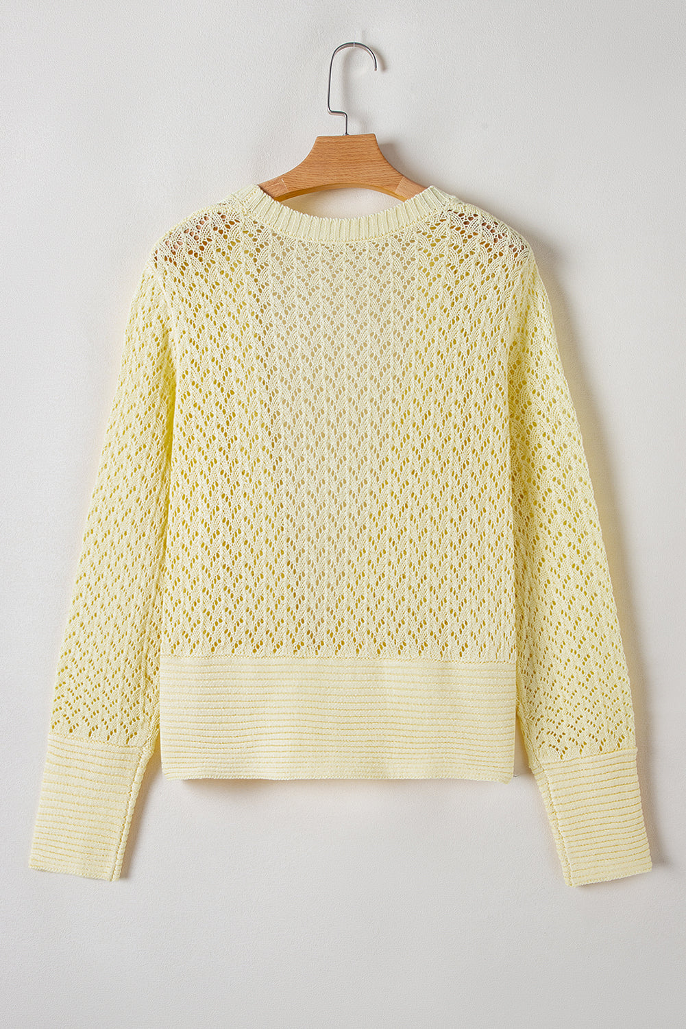 Cardigan court jaune crème en maille pointelle ouvert sur le devant-A WOMAN WE LOVE