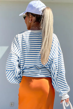 Blue striped blue sweatshirt *