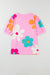 T-shirt rose à manches bulles et imprimé fleurs *