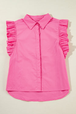 Color shirt and ruffle border in candy poplin