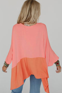 Overdown High Split en el costado en color contrastante Patchwork Naranja Naranja