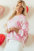 Large pink sweater with heart -shaped bubble bubbles