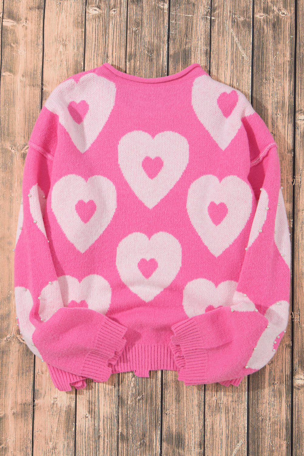 Bonbon Perle Perlen Heart Drop Schulterpullover