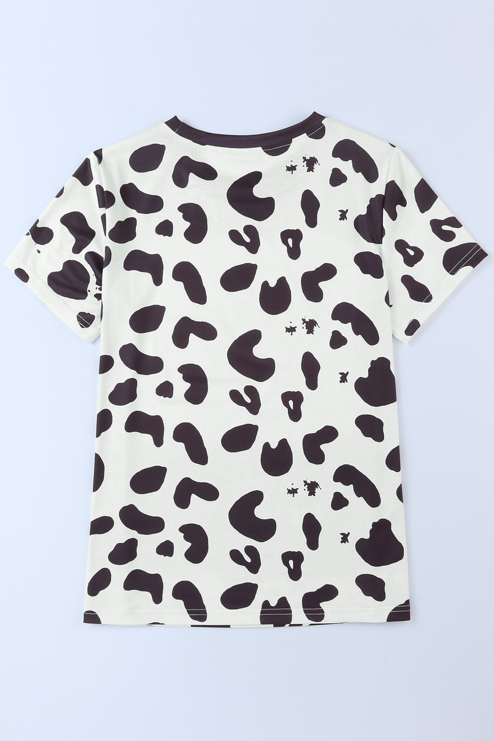 Black T-shirt with short sleeves and Tie Dye discolored round neck