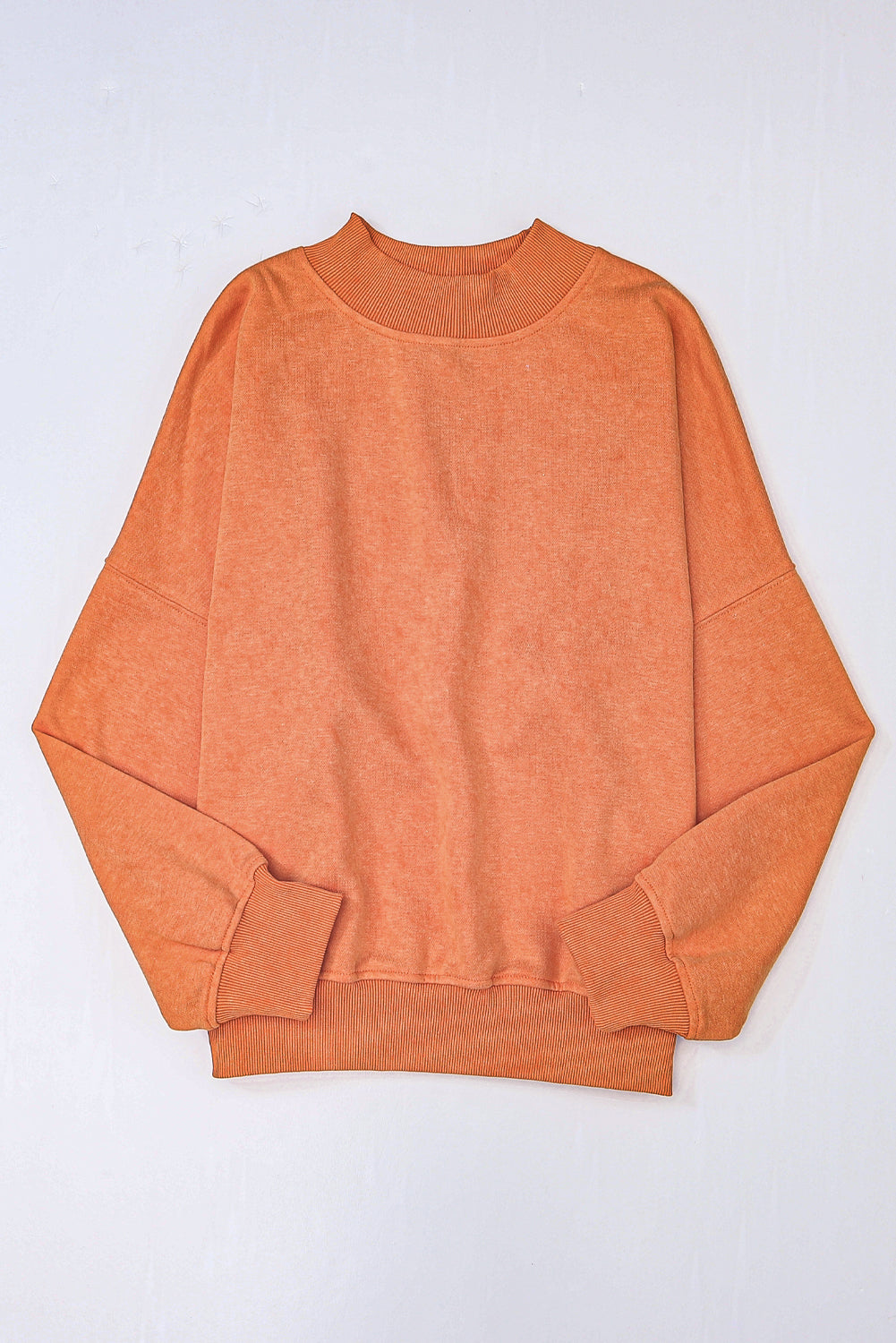 Orange Drop Schulter -Crew -Nackenpullover Sweatshirt