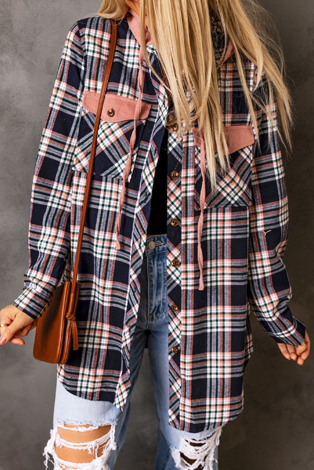 Pink Conquelada Plaid Blaid Backet