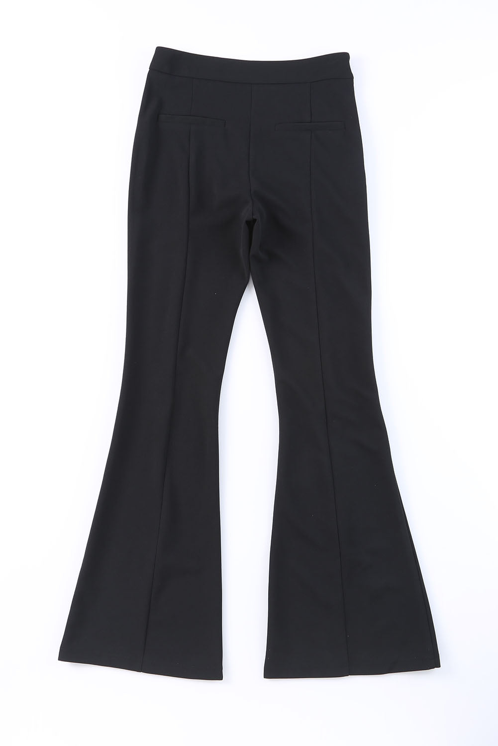 Black high waisted pants with split hem