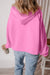 Bonbon Fleece Lined Loose Fit Half Zip Hoodie with Kangaroo Pockets