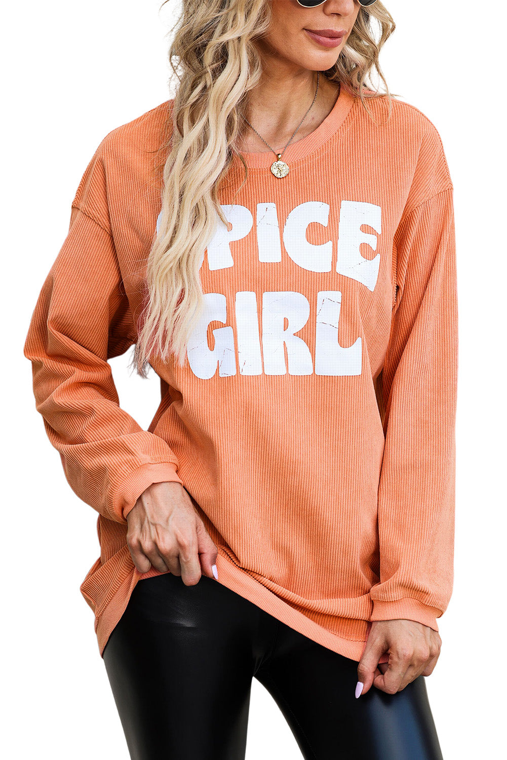 Sudadera gráfica de niña picante con cordón naranja