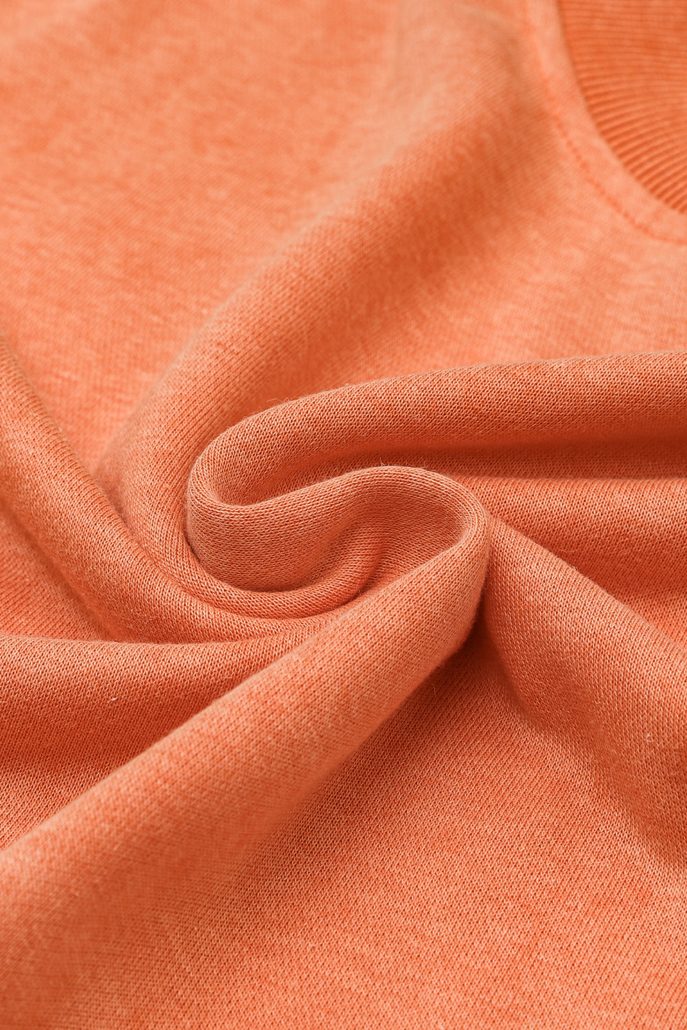 Orange Drop Schulter -Crew -Nackenpullover Sweatshirt