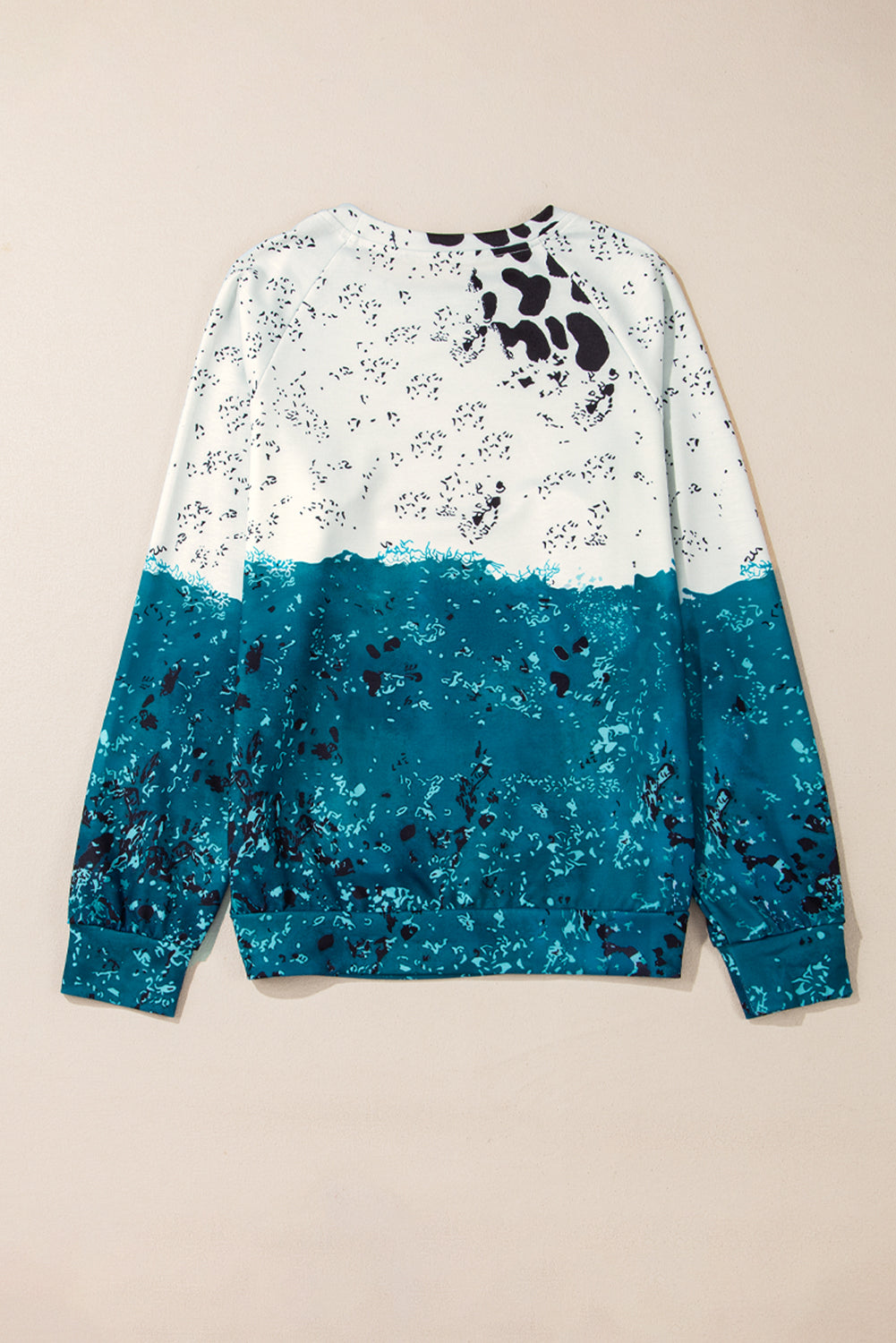 Blue Kinse Dye Kuhfarbe Block Pullover Sweatshirt